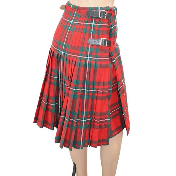 Vintage Authentic MACGREGOR Tartan Scottish Kilt Pleated Plait Skirt S-M - Picture 3 of 5